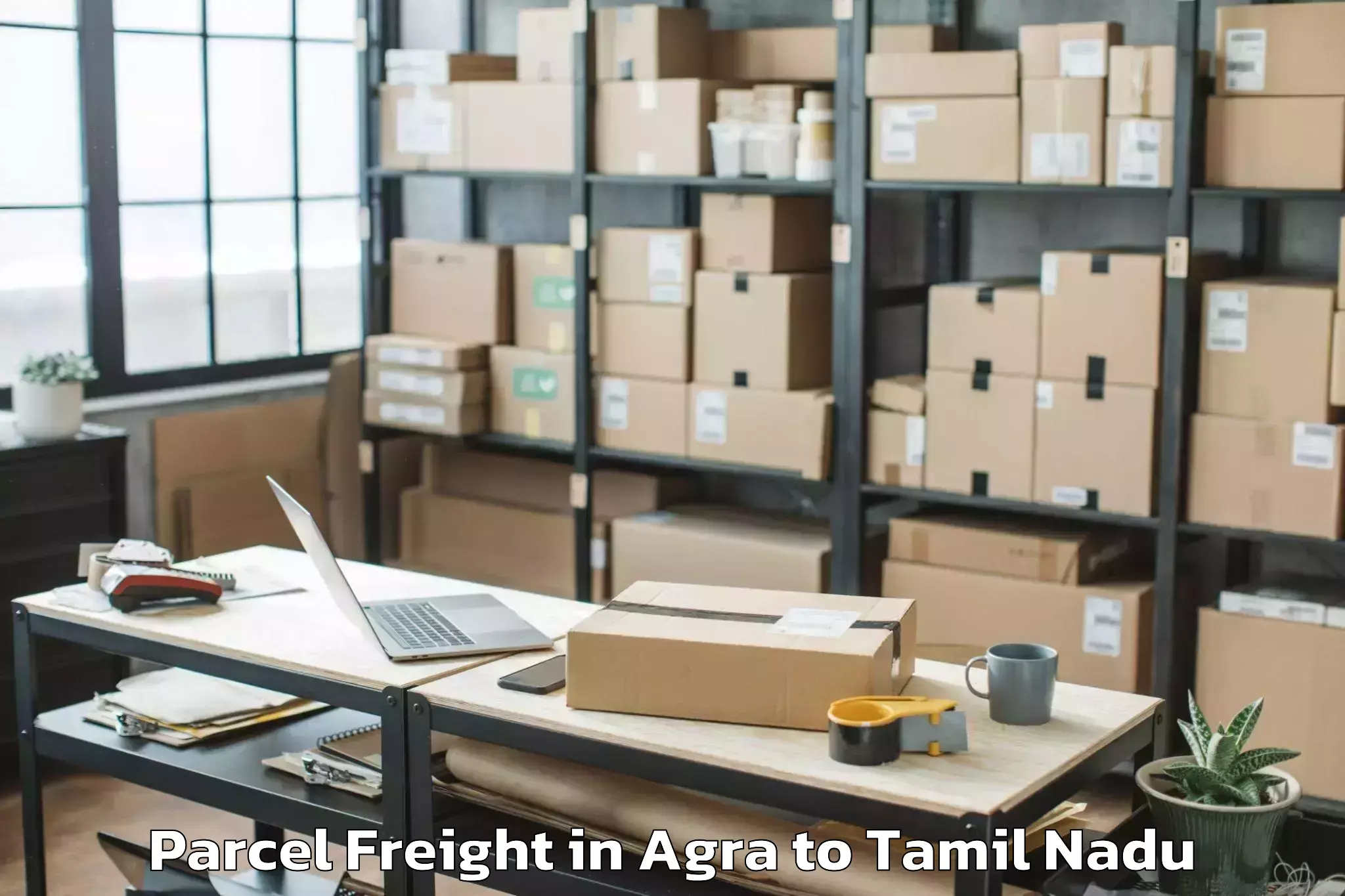 Hassle-Free Agra to Uppiliyapuram Parcel Freight